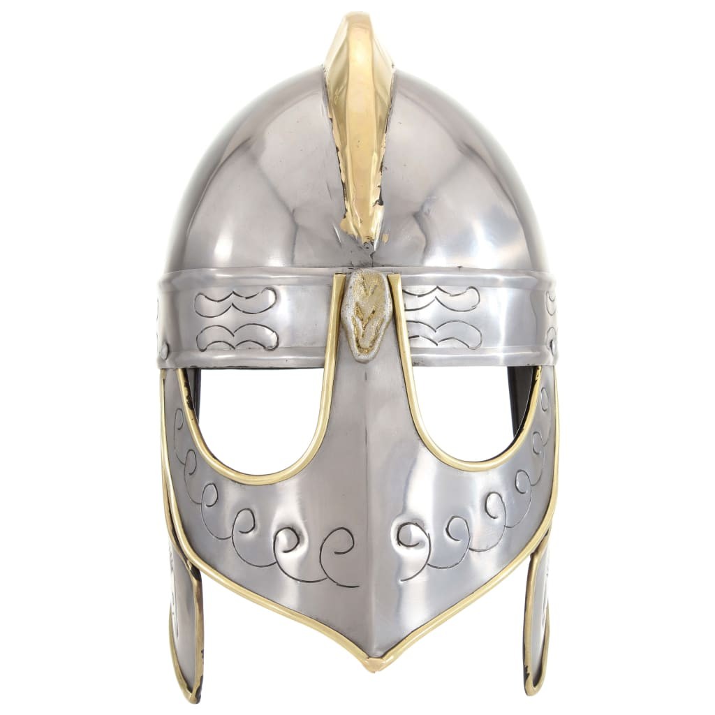Beowulf Helmet Antique Replica LARP Silver Steel